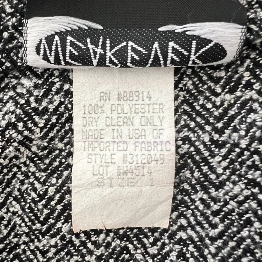 Vintage Wearever Grey & Black Herringbone Knit Mini Skirt